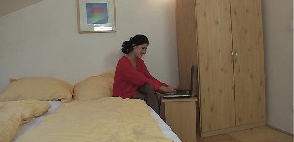 Brunette cheater takes forced blowjob and hard fucking